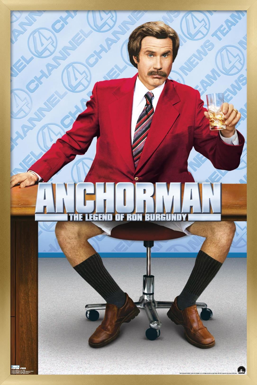 Anchorman - One Sheet Wall Poster, 14.725" x 22.375", Framed