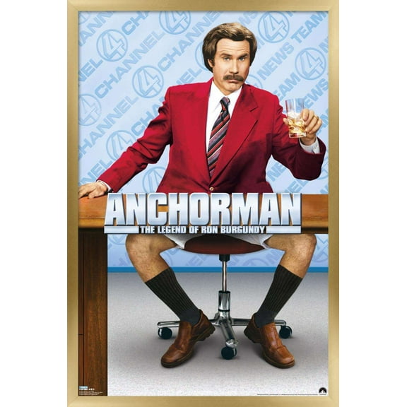 Anchorman - One Sheet Wall Poster, 22.375" x 34", Framed