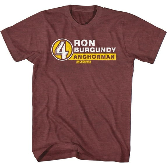 Anchorman R. Burg. Name Tag Vintage Maroon Heather Adult T-Shirt