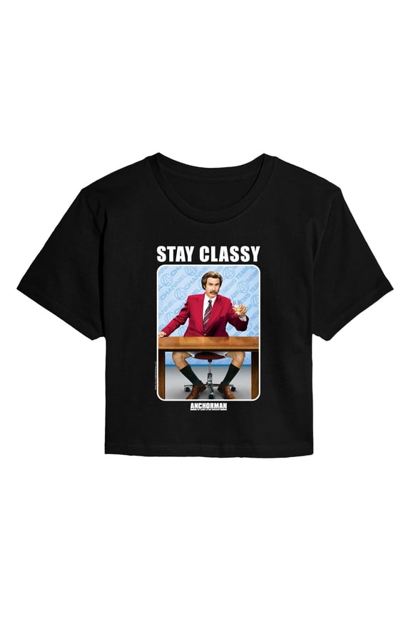 - Stay Classy - Juniors Cropped Graphic T-Shirt