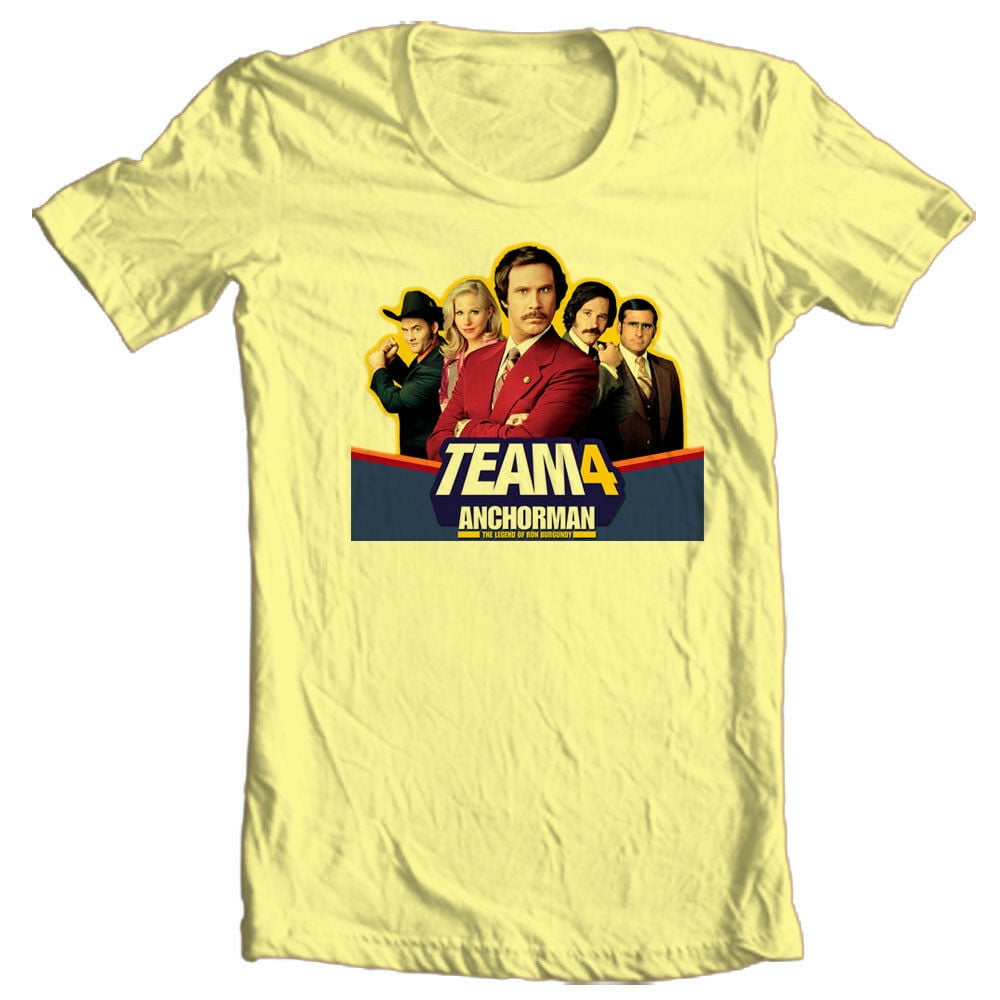 Anchorman Team 4 T-shirt Ron Burgundy movie 100% cotton graphic tee ...