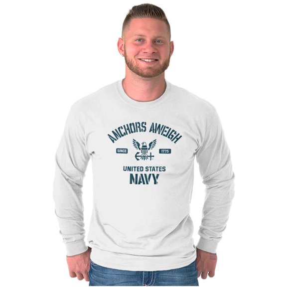 Anchors Aweigh United States Navy Long Sleeve TShirt Men Women Brisco Brands S