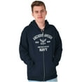 thumbnail image 1 of Anchors Aweigh United States Navy Zip Up Hoodie Men's Women's Brisco Brands S, 1 of 6