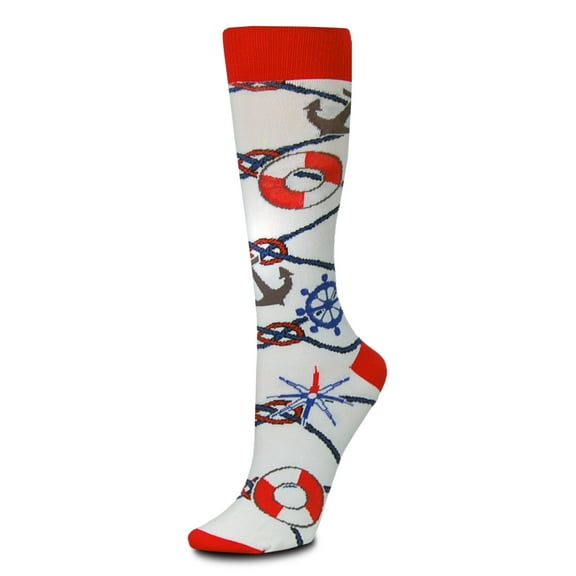 Anchors Aweigh White Medium Socks