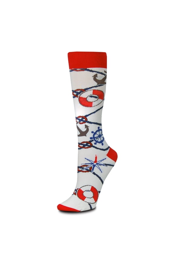 Anchors Aweigh White Medium Socks