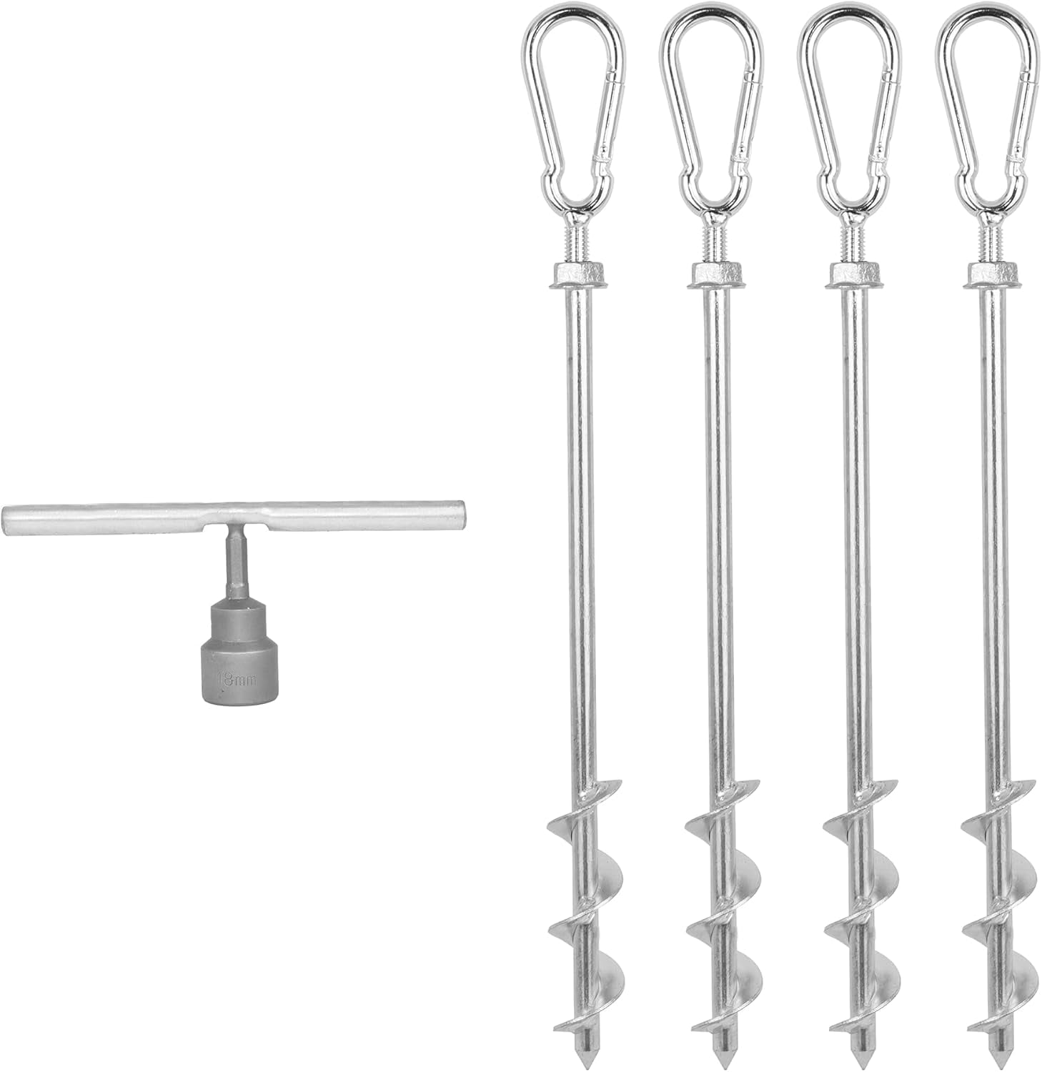 10 Pack T-Shape Spiral Tent Stakes - Ground Anchors For Camping, Hiking, And Canopies | Buy Now With Express International Delivery