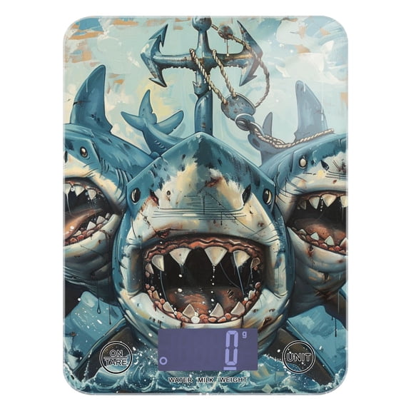 Anchors Sharks Food Scale Digital Kitchen Scale Waterproof Grams Ounces lbs for Weight Loss