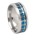 thumbnail image 1 of Anchors Wedding Band Ring Women Men Stainless Steel Blue Ginger Lyne Collection, 1 of 4