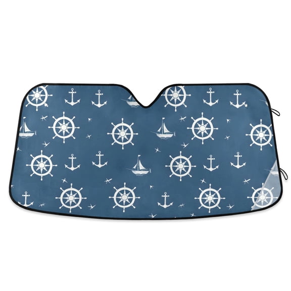 Anchors and Rudders Car Windshield Sun Shade Foldable Car Front Window Visor Heat and UV Protection 53x23.5