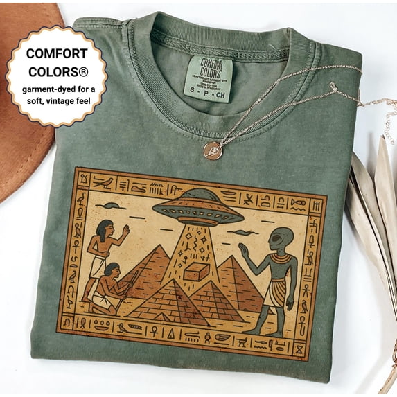 Ancient Aliens TShirt UFO Pyramid Conspiracy Tee Alien Shirt for Men ...