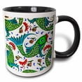 thumbnail image 1 of 3drose, Ancient Arab Islamic Fish Designs Pottery Madaba Jordan, 11oz Two-tone Black Mug, 1 of 6