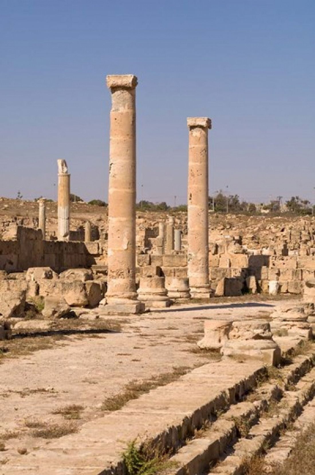 Ancient Architecture Sabratha Roman site Libya Canvas Art - Sergio Pitamitz DanitaDelimont (23 x 35)
