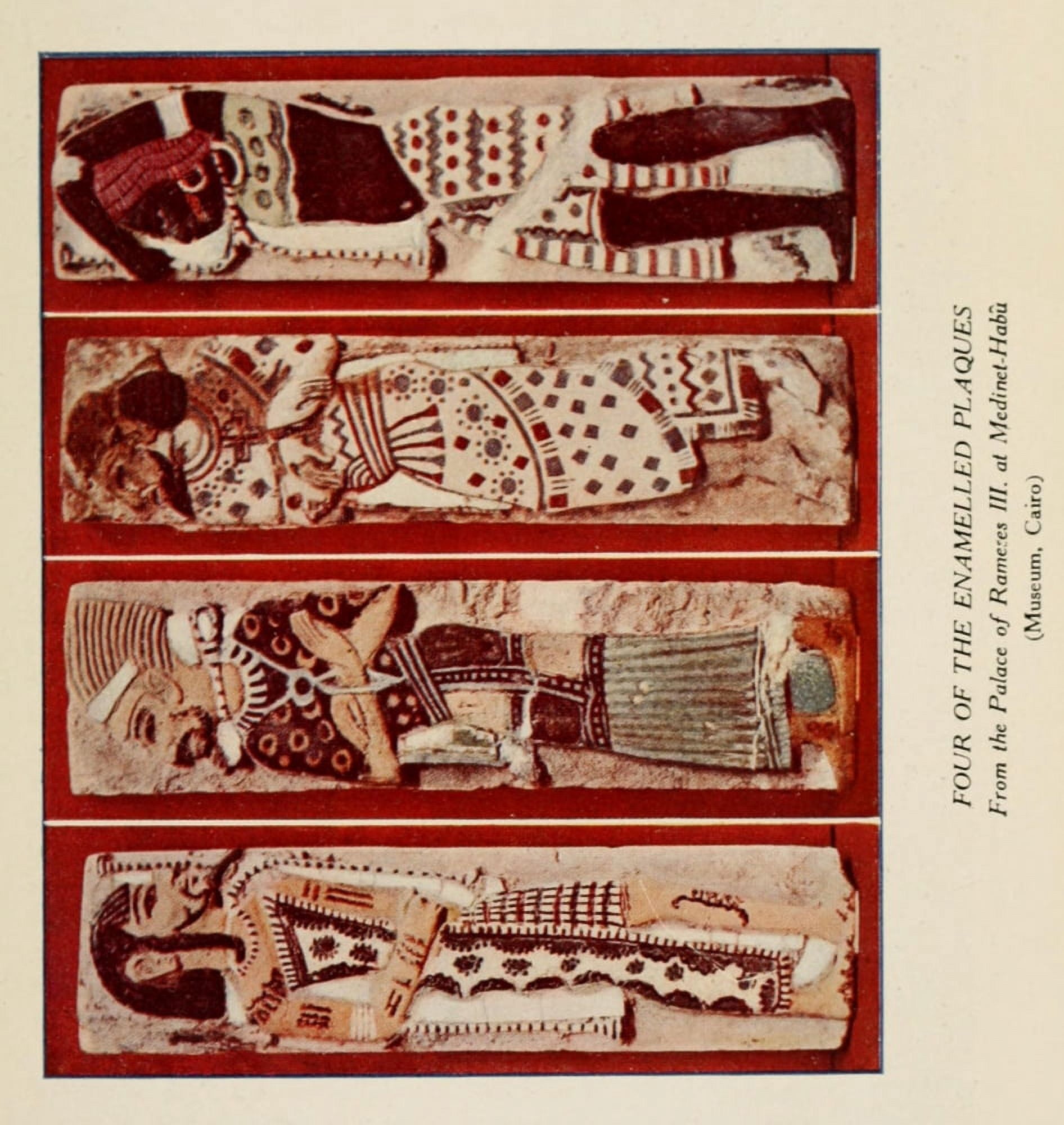 Ancient Art in Egypt 1912 Four enamelled plaques Canvas Art - (24 x 36)