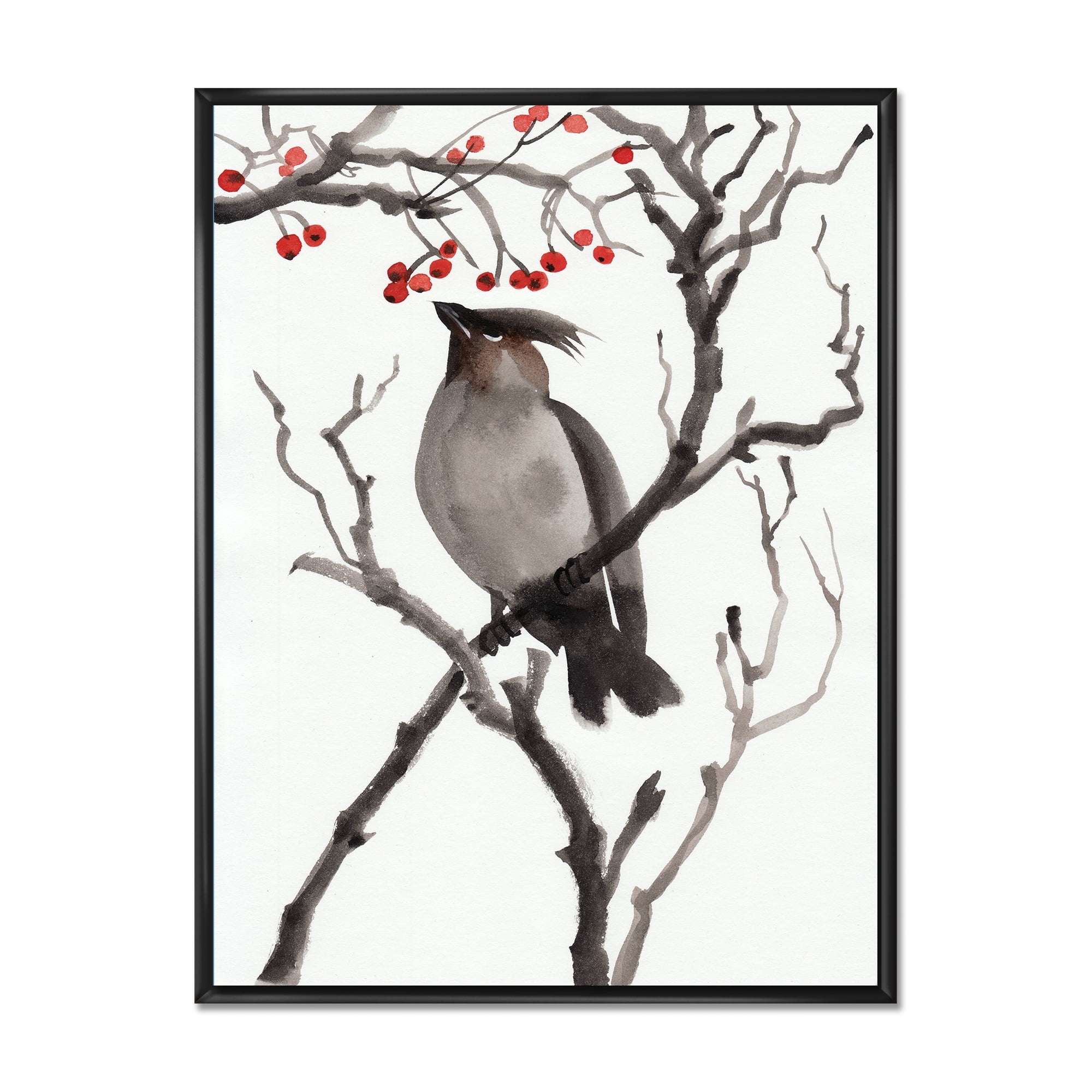 Ancient Australian Bird Illustrations III 30 in x 40 in Framed Painting Canvas Art Print, by Designart