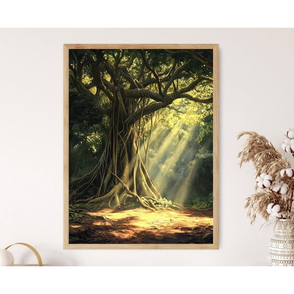 Ancient Banyan Tree Mystical Roots Exotic Nature Poster , Poster Print ...