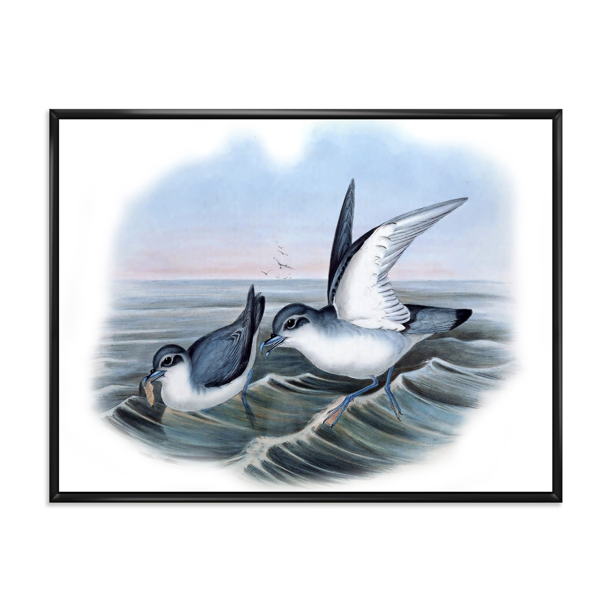 Ancient Bird Life X 40 in x 30 in Framed Painting Canvas Art Print, by Designart