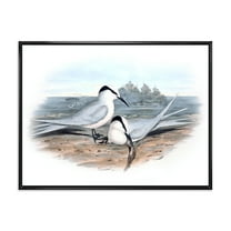 Ancient Birds In The Wild IX 20 in x 12 in Framed Painting Canvas Art Print, by Designart