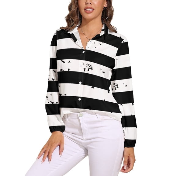 Ancient Black Long Sleeve Blouse Woman Streetwear Casual Shirts Summer Oversize Woman Streetwear Clothing Birthday Present
