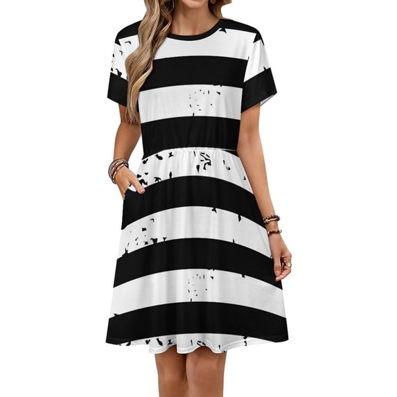 Ancient Black Sundress Short Sleeve Dress Summer Women Clothes Dress for Women Dresses