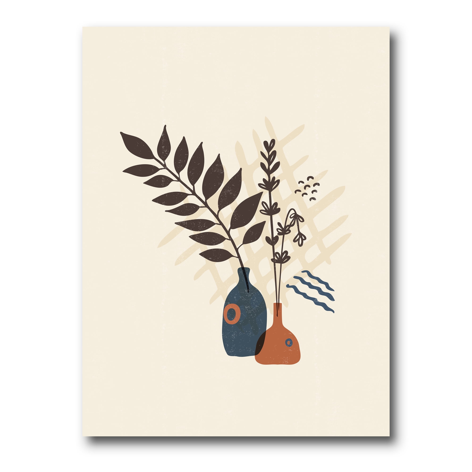 Ancient Boho Art Minimalistic Flowers I 30 in x 40 in Painting Canvas Art Print, by Designart