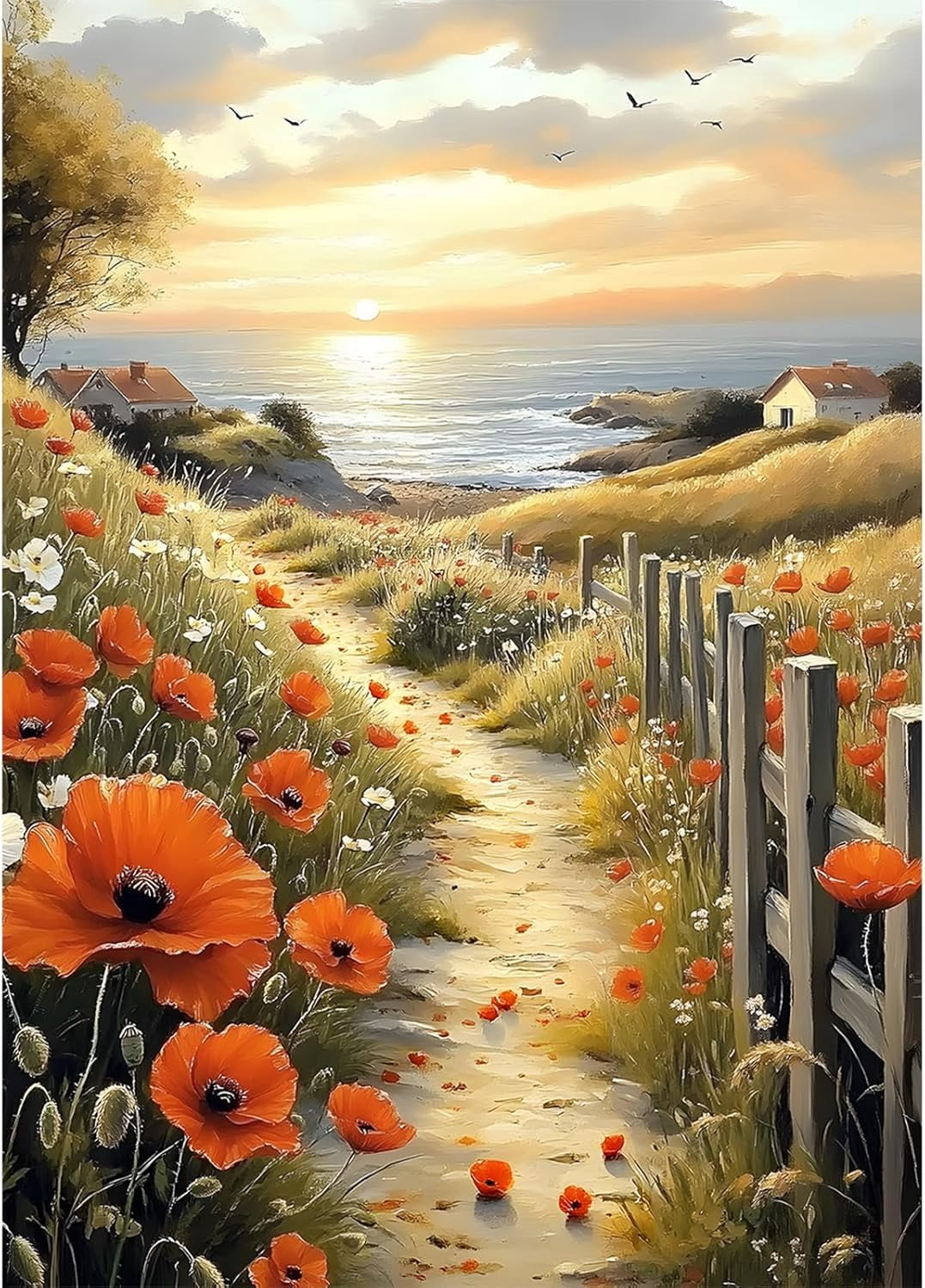 Sea Diamond Art Kits for Adults, Poppies Diamond Painting Kits for ...