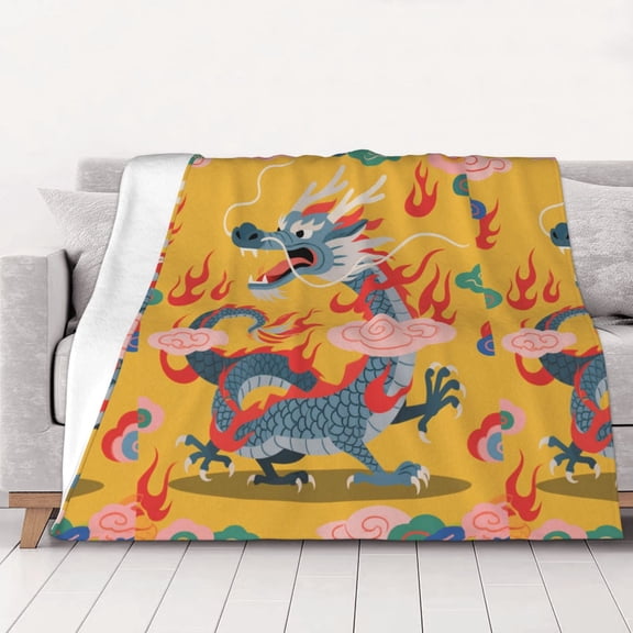 Ancient Chinese Qing Dynasty Eror'S Dragon Warm Cozy Plush Throw Blanket for Couch Bed Sofa 40"x30"
