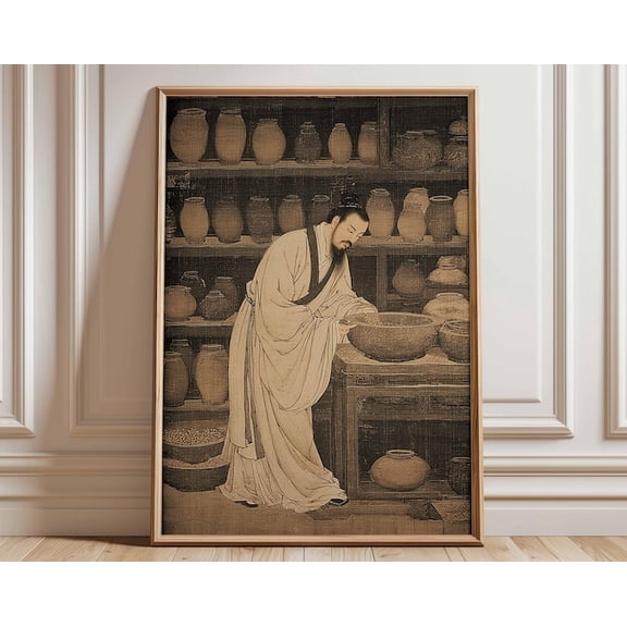 Ancient Chinese Traditional Asian Vintage Calligraphy China History Wall Art Print, Unframed Paper Poster 8x10in