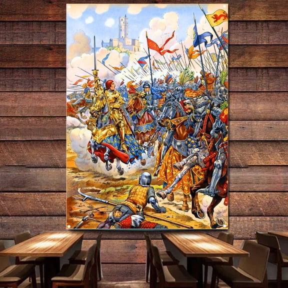 Ancient Combat Legion Wall Art Posters Wall Hanging Military Art Knights Templar Armor Banners Flag Canvas Painting Tapestry 38" x 57"