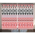 thumbnail image 1 of Ambesonne Vintage Curtains 2 Panel Set, Classic Culture Knit Signs, 108" x 63", Red Black, 1 of 3