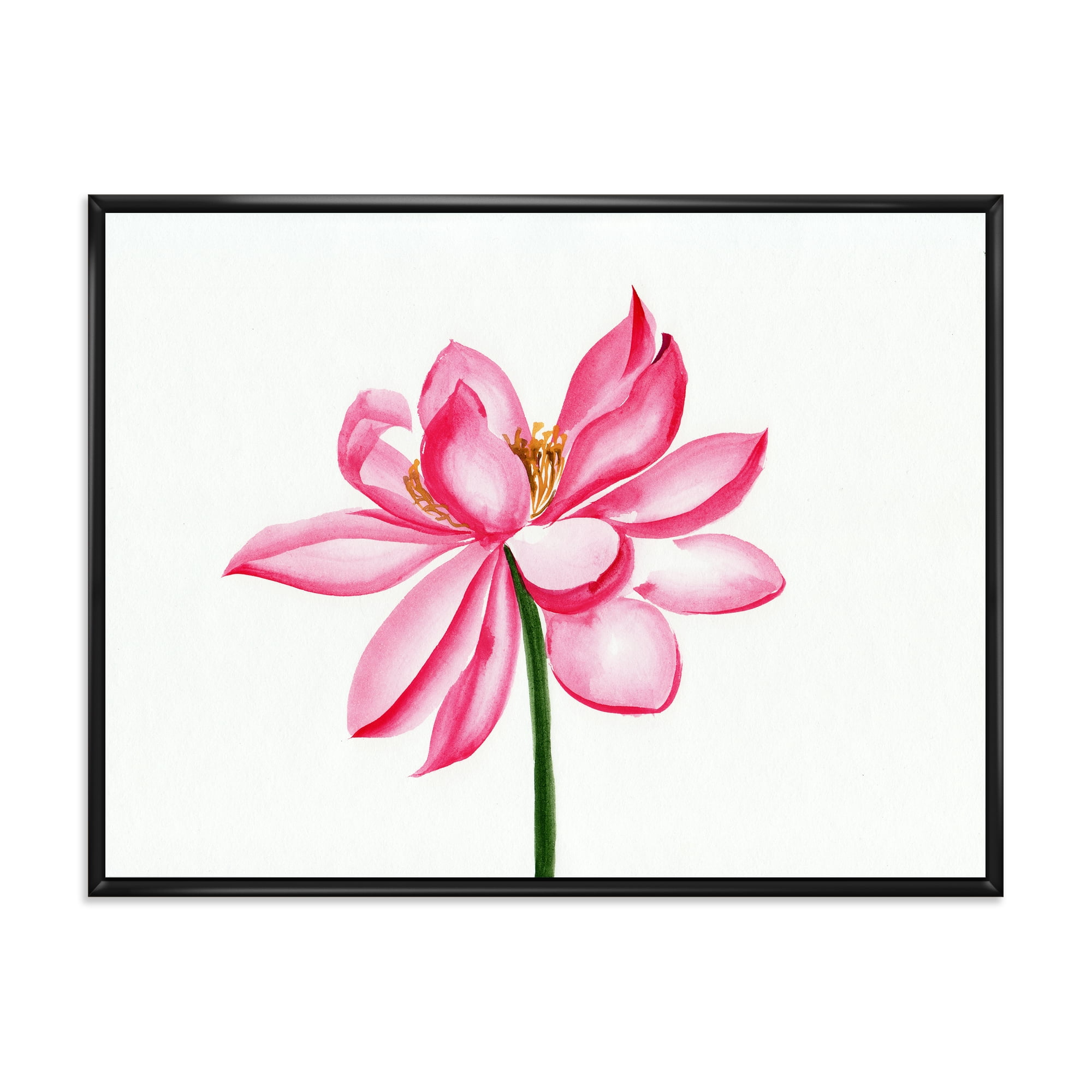 Ancient Detail of A Pink Lotus 32 in x 24 in Framed Painting Canvas Art Print, by Designart