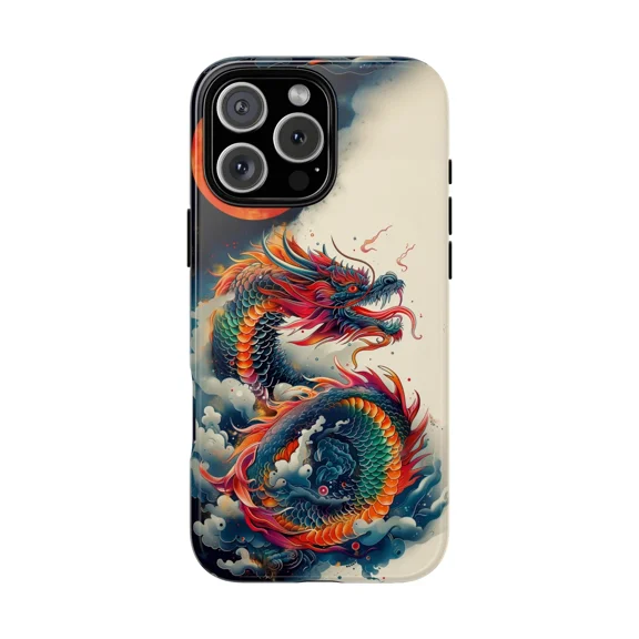 Ancient Dragon Flying Through Clouds Phone Case with iPhone 17 through 11 Pro Max