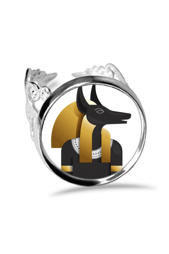 Ancient Egypt Anubis Art Pattern Ring Adjustable Love Wedding Engagement