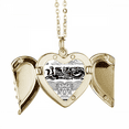 thumbnail image 1 of Ancient Egypt Art Decorative Pattern Folded Wings Peach Heart Pendant Necklace, 1 of 4