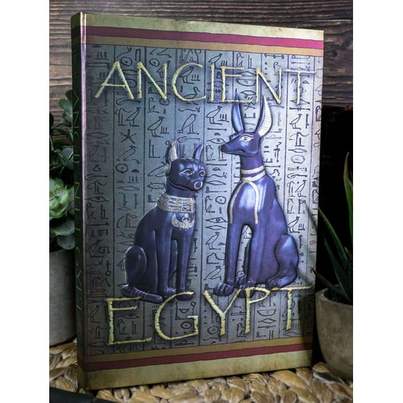 Ancient Egypt Bastet And Anubis Hieroglyphic Embossed Blank Page Journal Book