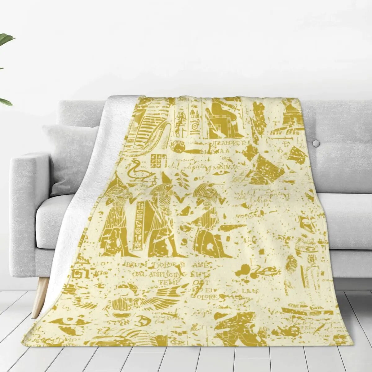 Ancient Egypt Blanket Flannel Summer Egypts Gods Multifunction Lightweight Throw Blankets for
