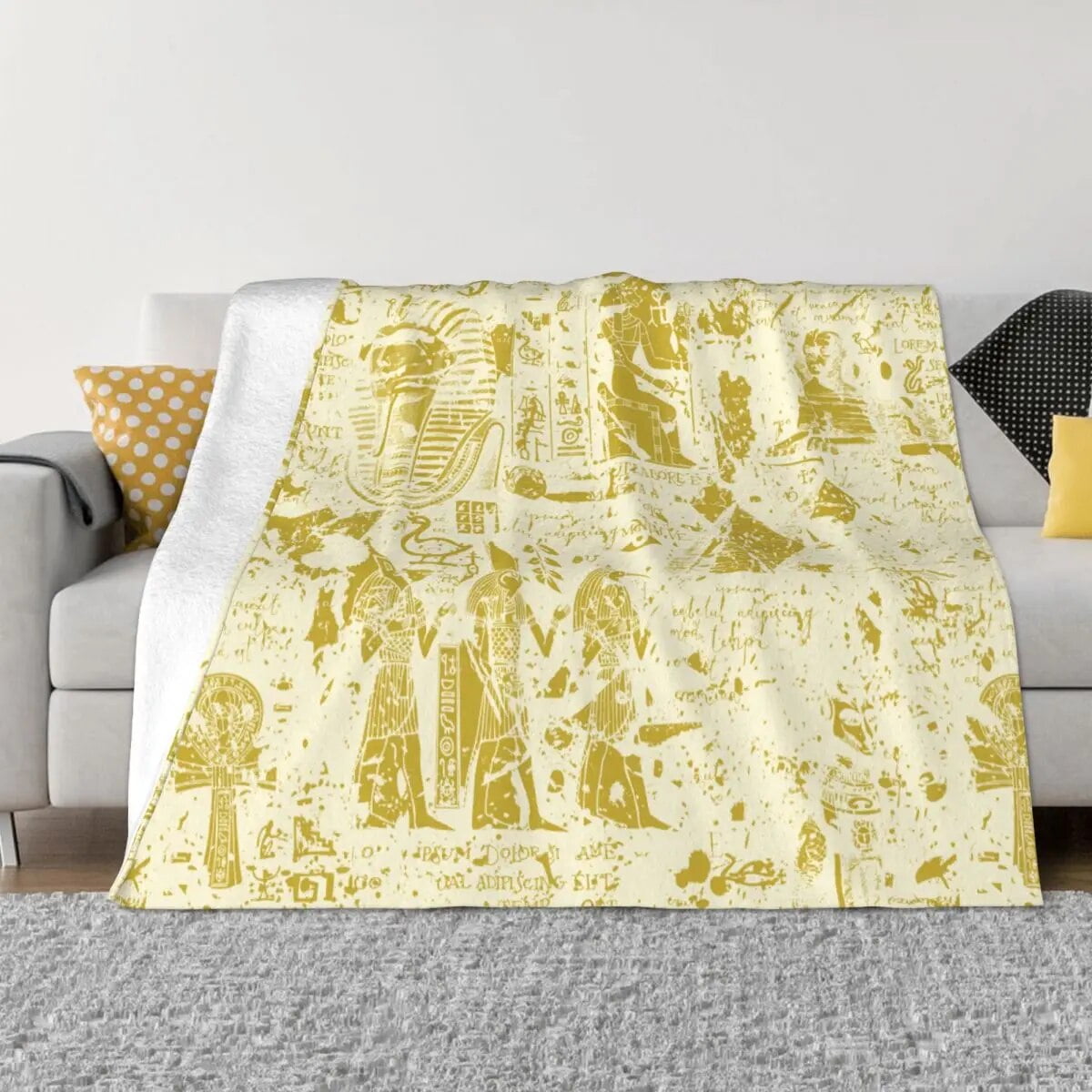 Ancient Egypt Blanket Fleece Printed Egypts Gods Portable UltraSoft Throw Blanket for Bed