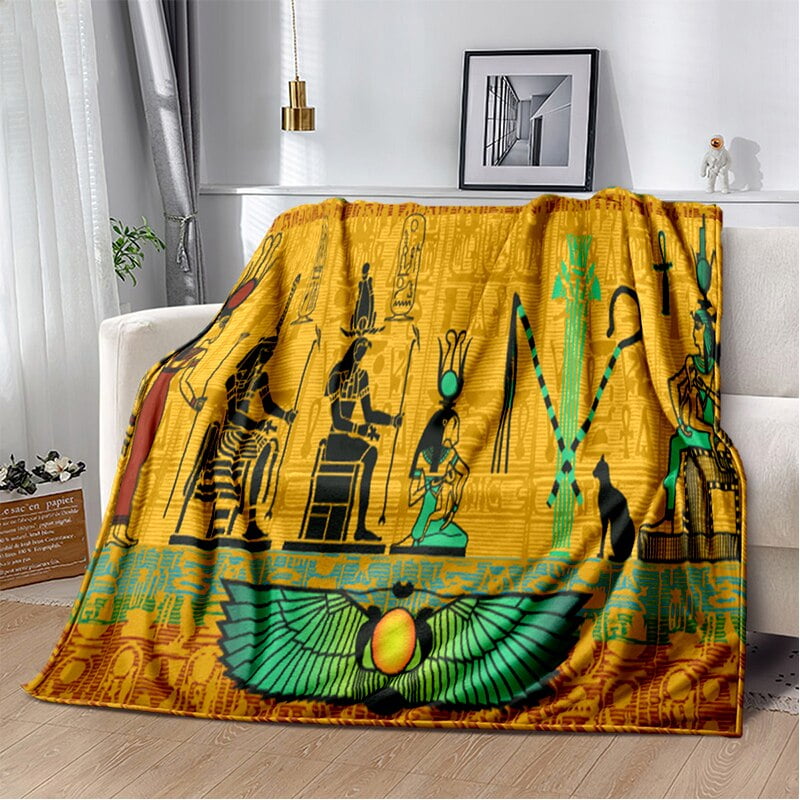 Ancient Egypt Blanket Mysterious Throw Blanket Soft Cover Eye of Horus