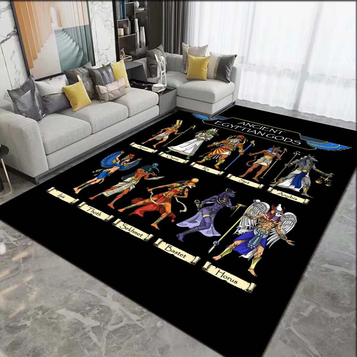 Ancient Egypt Carpet God Egyptian Cat Anubis Carpets for Living Room ...