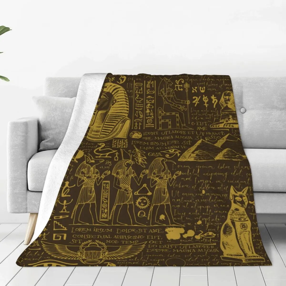 Ancient Egypt Egyptian Hieroglyphs Blanket Fleece Print Egypts Gods