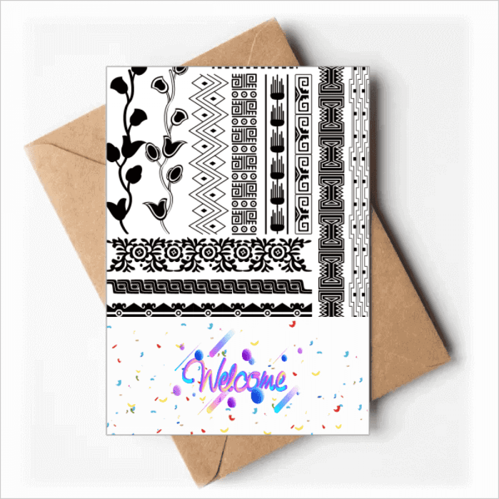 Ancient Egypt Flowers Pattern Welcome Back Greeting Cards Envelopes Blank