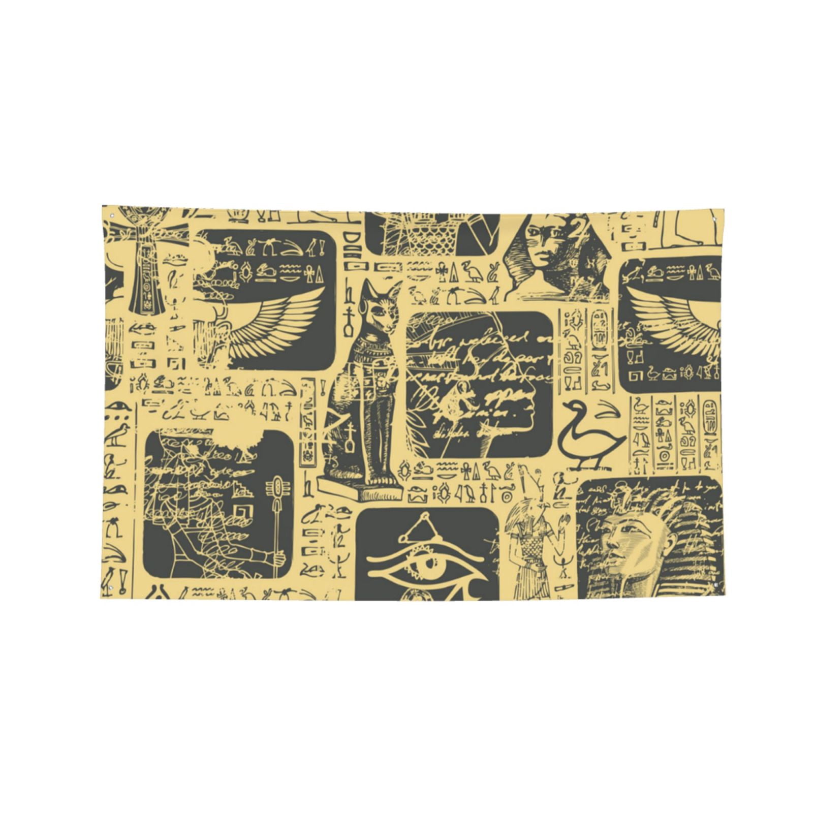 Ancient Egypt Four Hole Decorated Banner Flag for Garden Yard Home Decoration Indoor Outdoor 4x6 Ft