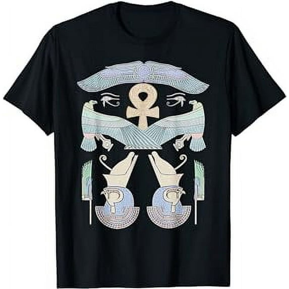 Ancient Egypt Gods Nekhbet And Horus Egyptian Kemetic Ankh T-Shirt