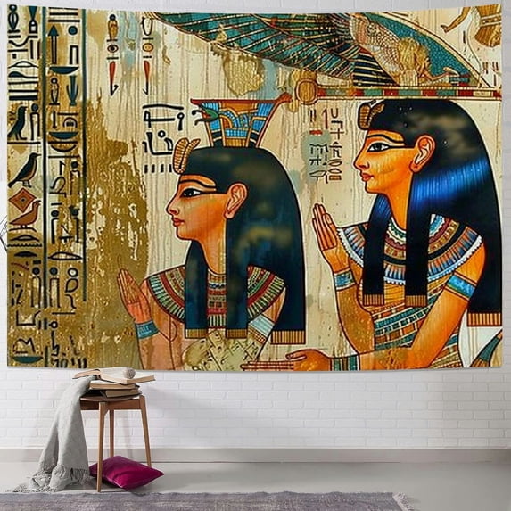 Ancient Egypt Mythology Tapestry Egyptian Gods Hieroglyphic Carvings Tapestries Art Wall Hanging for Living Room Bedroom Home Dorm Decor GTQQAY566