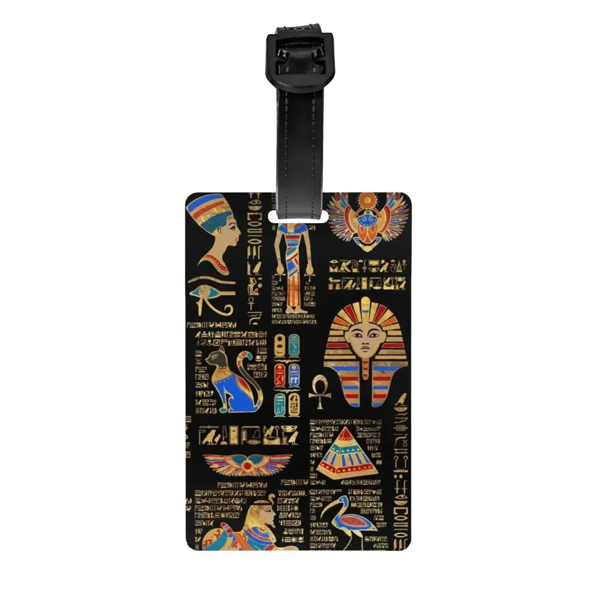Ancient Egypt Pharaoh Murals Luggage Tags Custom Egyptian Hieroglyphs Baggage Tags Privacy Cover
