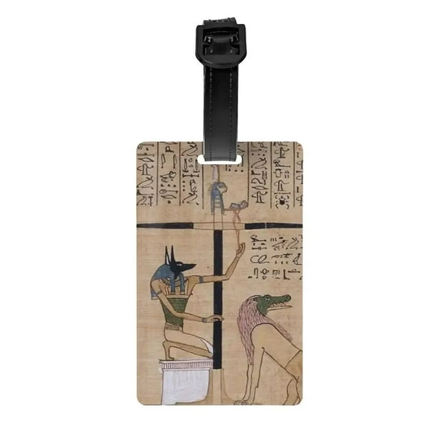 Ancient Egypt Pharaoh Murals Luggage Tags Custom Egyptian Hieroglyphs Baggage Tags Privacy Cover