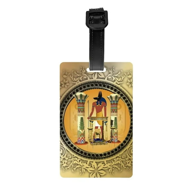Ancient Egypt Pharaoh Murals Luggage Tags Custom Egyptian Hieroglyphs Baggage Tags Privacy Cover