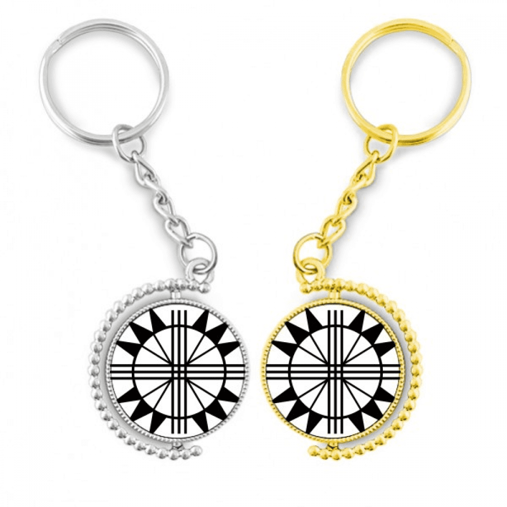 Ancient Egypt Pharaoh Pattern Rotating Rotating Key Chain Ring Accessory Couple Keyholder