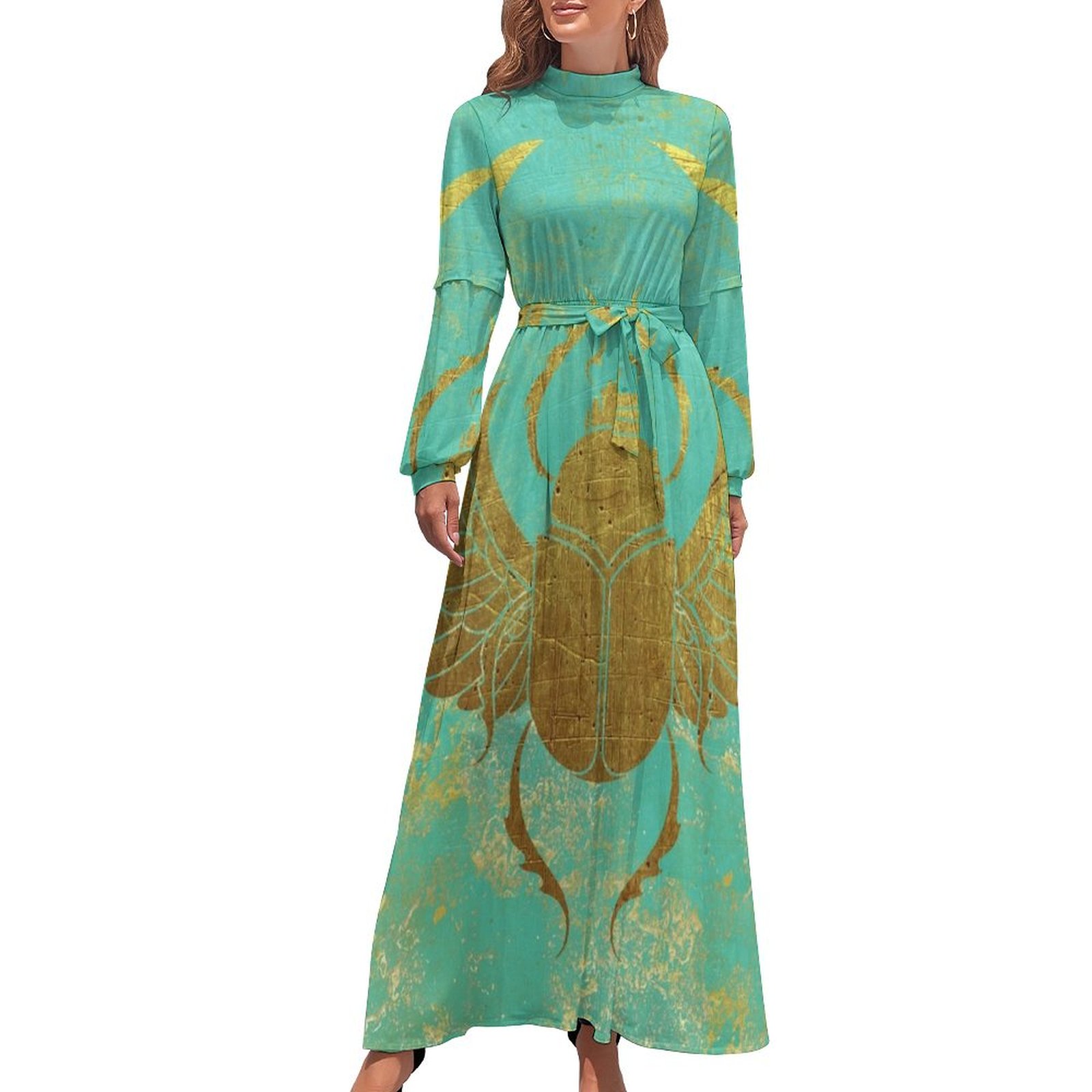 Ancient Egypt Scarab Beetle Tank Maxi Dress LT9
