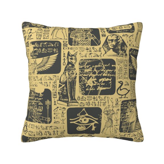 Ancient Egypt Throw Pillow Covers 18x18 Inch Decorative Case Cushion Pillowcase for Couch Sofa Bed Bedroom Living Room