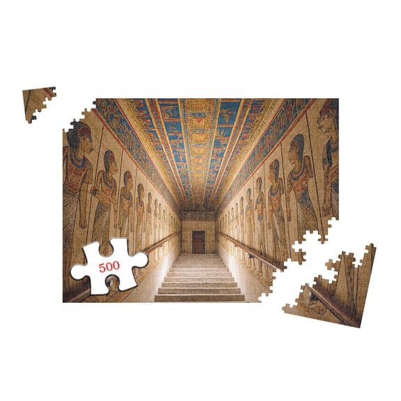 Ancient Egypt Tomb Pyramid Jigsaw Puzzle 500 Pieces for Adults Home Decor Wall Art 20.5x15 Inch Challenging Archaeological Theme Puzzle Game Historical Artifact Design
